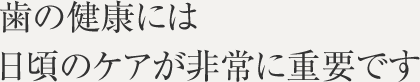 歯の健康には日頃のケアが非常に重要です